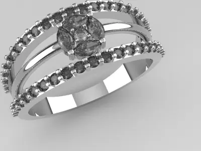 ring1 gold and diamond ring Free 3D print model
