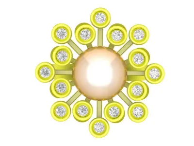 5209 luxury diamond pearl ring 3D print model