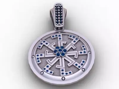 Geometric  Round Pendant  3D Printable  Model 3D print model