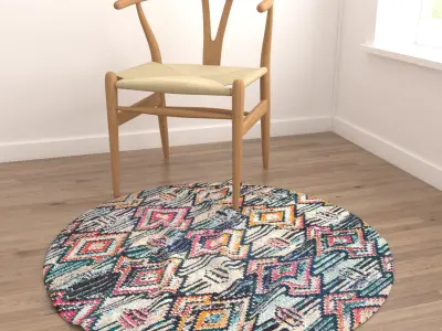 Round Rug Set 139 3D model
