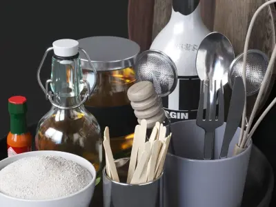 Kitchen Decoration set 3D model