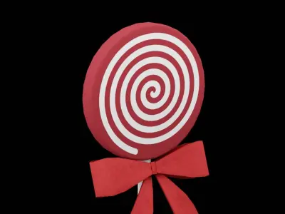Christmas Lollipop Low-poly 3D model