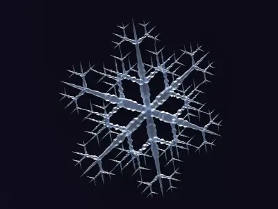 Snowflake animated model 3D model
