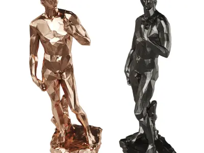 David Michelangelo Tall edges Copper Black metal 3D model