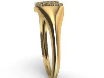 Anel Coracao Cravejado 3D print model