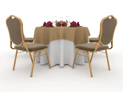 Banquet Table and Chair 19 3D model