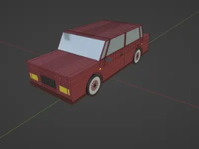 Simple Car Low-poly 3D model