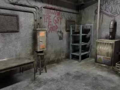 The old  Horror Room  2 Low-poly 3D model