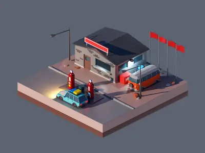 land 22A Low-poly 3D model