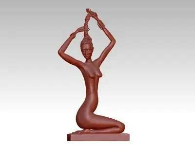 female modern sculpture 3D print model