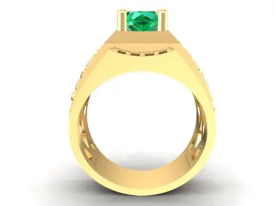 Luxury Horse Engraved Men Diamond Ring 3097 3D print model