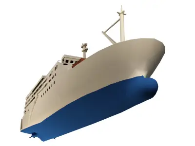 ferry cruise ship Low-poly 3D model