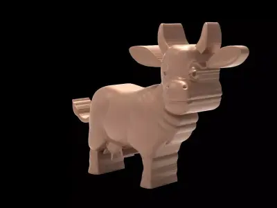 Cow Relief  3D Printable Model 3D print model