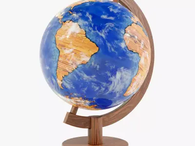 Epoxy Resin and Wood Globe 3D model