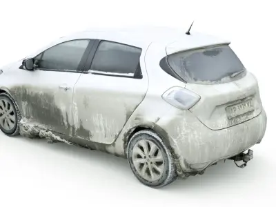 2019 Renault Zoe 2019 in Dirty Snow Low-poly 3D model