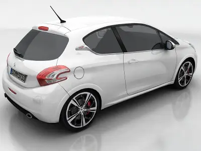 Peugeot 208 GTI Low-poly 3D model