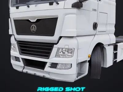 Generic Heavy Truck White Chassis 04 Generic All PBR Textures Low-poly 3D model