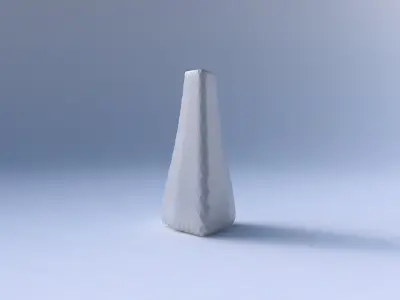 Vase puffy tipped triangle with diagonal grid pattern 3D print model
