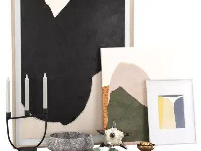 Decorative set by Miquel Alzueta  Low-poly 3D model