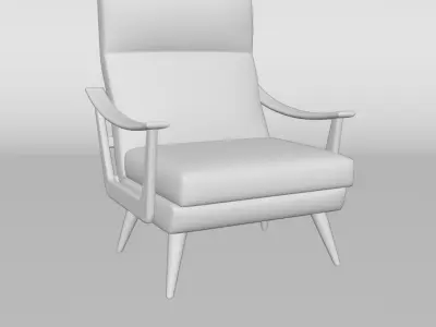 Low-Poly Game-Ready Modern Armchair 3D Model Low-poly 3D model