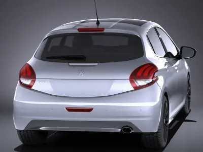Peugeot 208 5-door 2018 VRAY 3D model