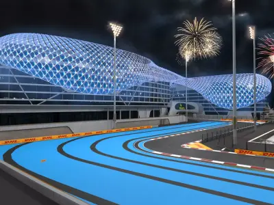 Yas Marina Circuit Low-poly 3D model