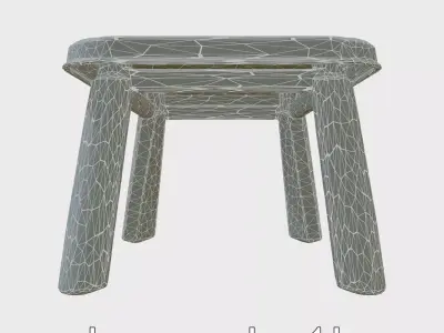 Colorful Plastic Kids Activity Table Low-poly 3D model