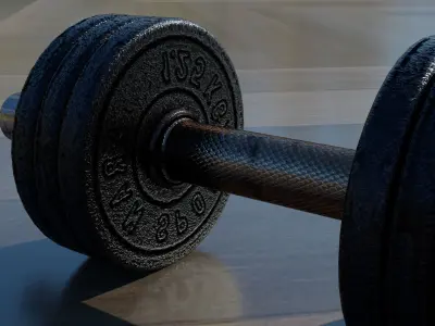 Dumbbell with adjustable weights 3D model