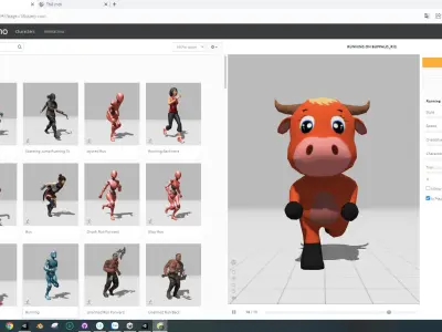 Character002 Animated Buffalo 3D Low-poly 3D model