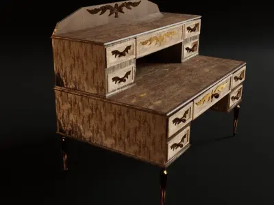 Vintage table Low-poly 3D model