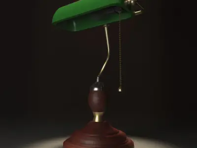 Banker Lamp Low Poly Free low-poly 3D model