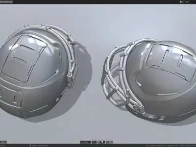 Modern Football Helmet Simplified 3D print model