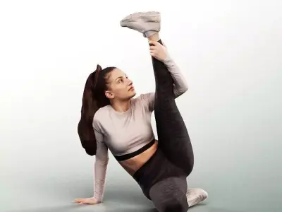 Camila 13024 - Young Woman Stretching Leg Low-poly 3D model