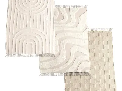 Modern Hilo Tufted Rug 3D model