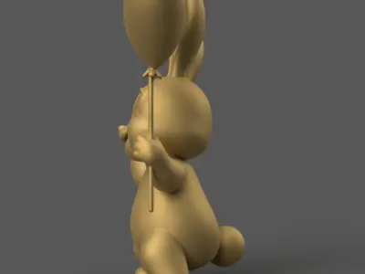 Happy Easter Bunny 3D STL File for Decoration Gifts 3D print model