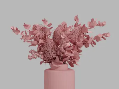 Banksia Vase arrangements set 3D model