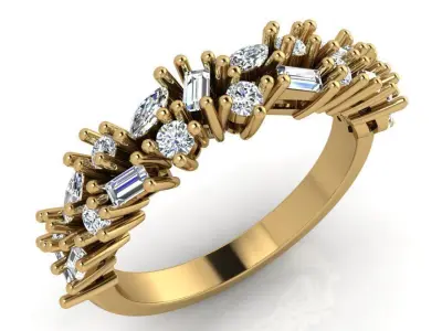 Diamond Band Ring 3644 3D print model