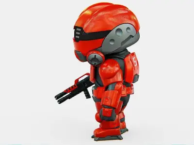 TOON TROOPER MORGAN  Rigged for Unreal Engine - Unity - MIXAMO  3D model