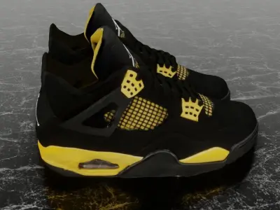 AIR JORDAN 4 THUNDER 3D SHOES 3D model