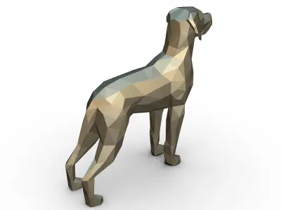 weimaraner low poly dog 3D print model
