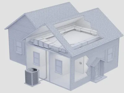HVAC House Cutaway 3D model