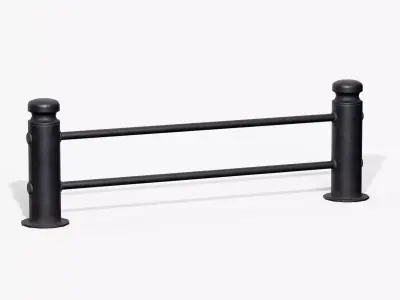 Guardrail D Low-poly 3D model