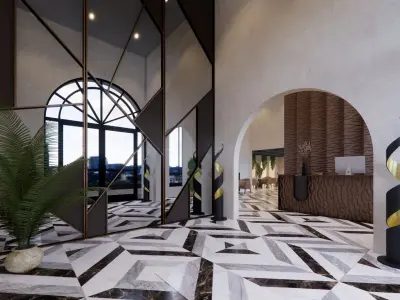 RESTAURANT AND LOUNGE INTERIOR AND EXTERIOR 3D DESIGN 3D model