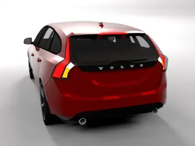 VOLVO V60 2011 LOWPOLY Low-poly 3D model