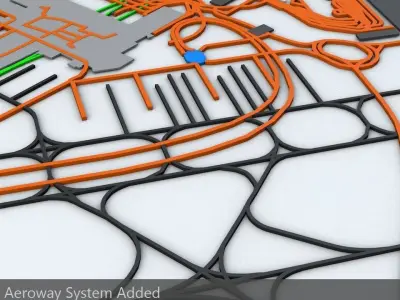 London Heathrow LHR Airport Roads Buildings and Public Transport 3D model