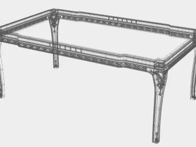 Carved dinner table for cnc 17 3D model