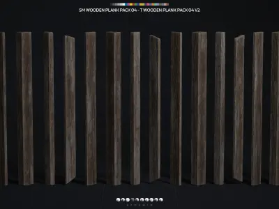 Wooden Plank Pack Vol 04 Low-poly 3D model
