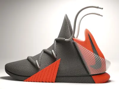 Nike Shoe - Orange 3D model