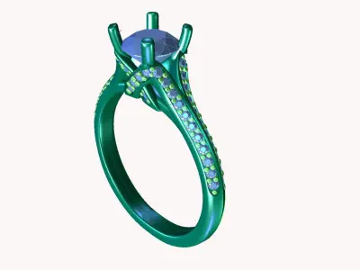 aj-033 solitaire diamond engagement ring 3D print model