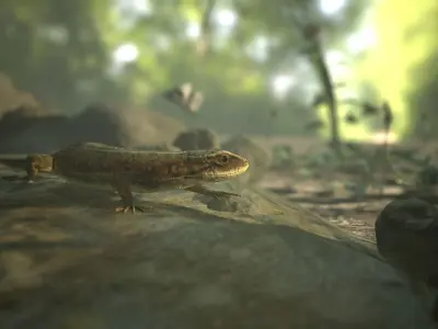 Lizard Lacerta Vivipara Low-poly 3D model